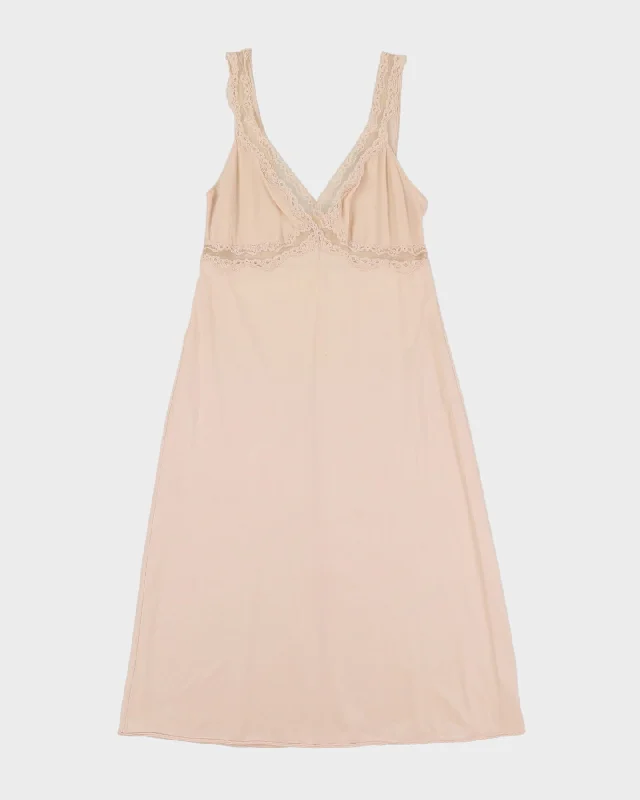 Kayser primrose pink lace long slip dress - xxs