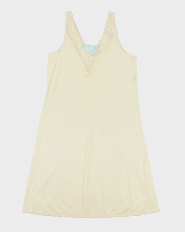 patricia cream mesh slip dress - m