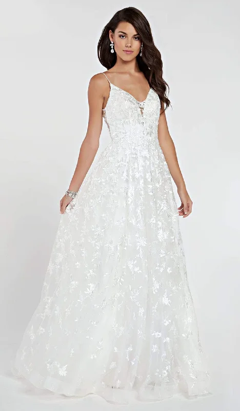 Alyce Paris - 7012 Embroidered Plunging Sweetheart A-Line Gown