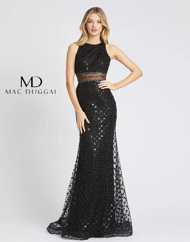 Mac Duggal 67329 Long Formal Halter Prom Dress