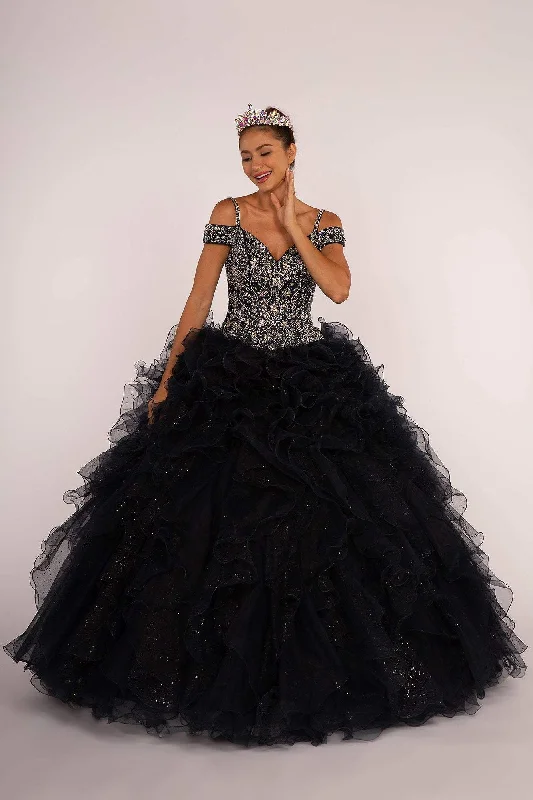 Elizabeth K - GL2516 Intricately Ornate Bodice Ruffled Ballgown