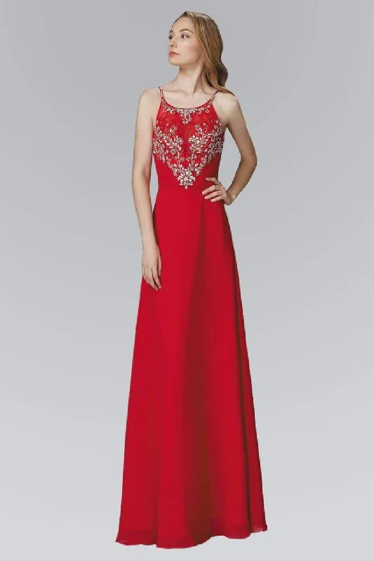 Elizabeth K - GL2027 Jewel Illusion Ornate A-Line Gown