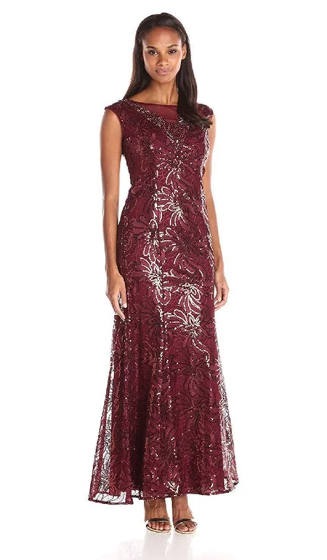 Ignite Evenings - 3399 Cap Sleeve Floral Sequined Mermaid Gown