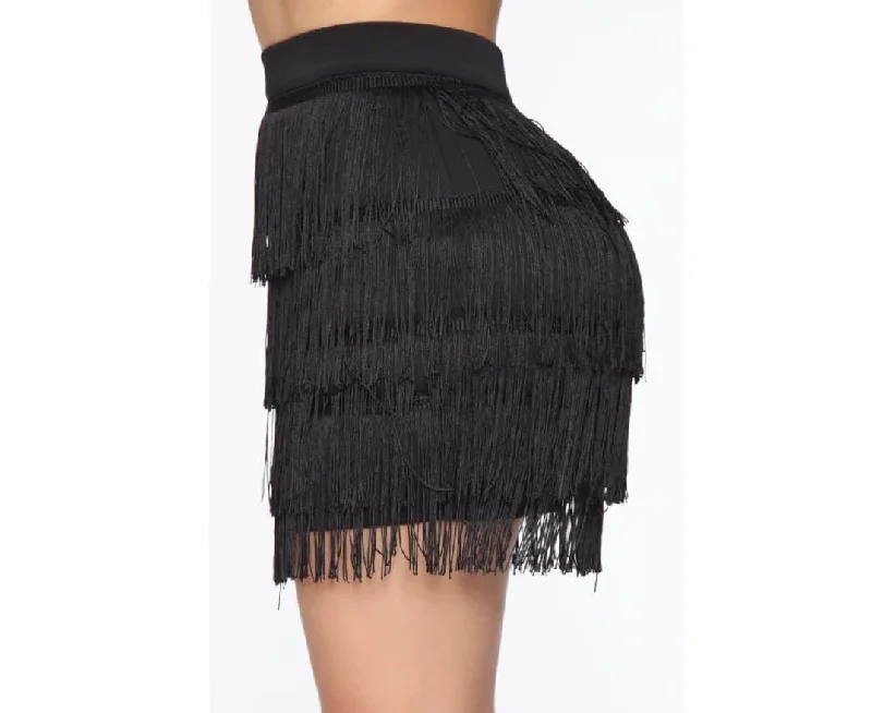 Small Multi Color Fringe Mini Skirt