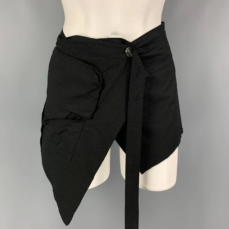 STUDIO B3 Size L Black Cotton Mini Overskirt