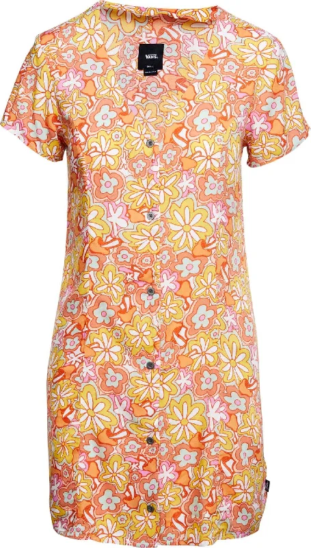 VANS Women's Resort Floral Brunching Buttondown Dress Sun Baked