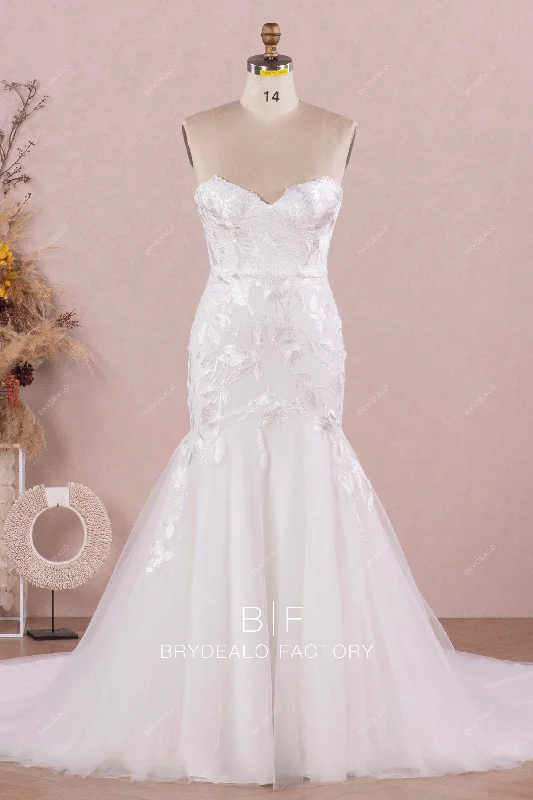 Sweetheart Neck Corset Lace Wholesale Trumpet Wedding Dress