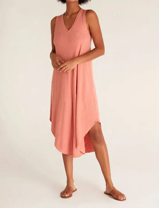 Reverie Midi Dress In Canyon Rose