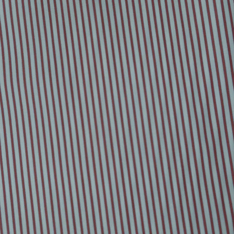 Crimson Pinstripe Elegance Italian Cotton Shirt Loro Piana Fabric