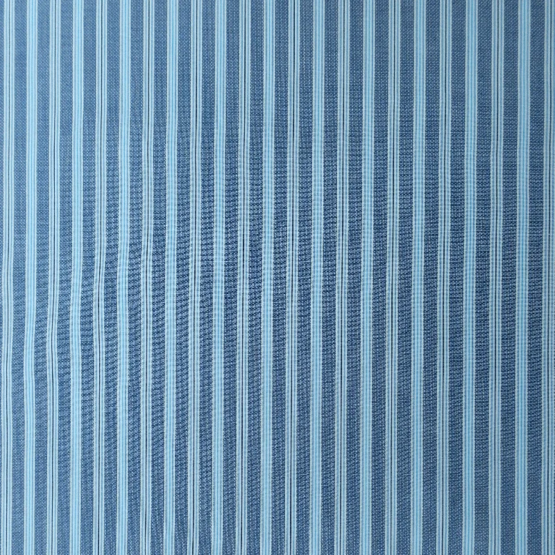 Navy And Sky Blue Striped Italian Cotton Shirt Loro Piana Fabric