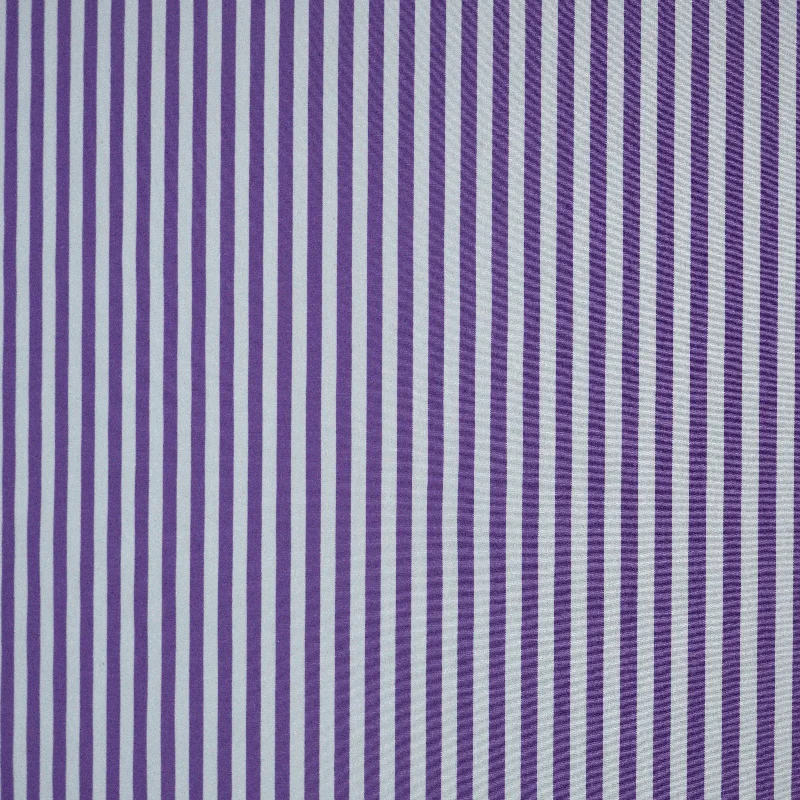 Purple and White Stripes Italian Cotton Shirt Fabric