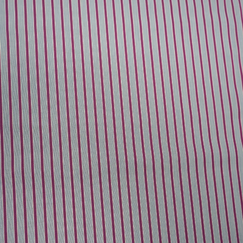 Purple Striped Italian Cotton Shirt Fabric