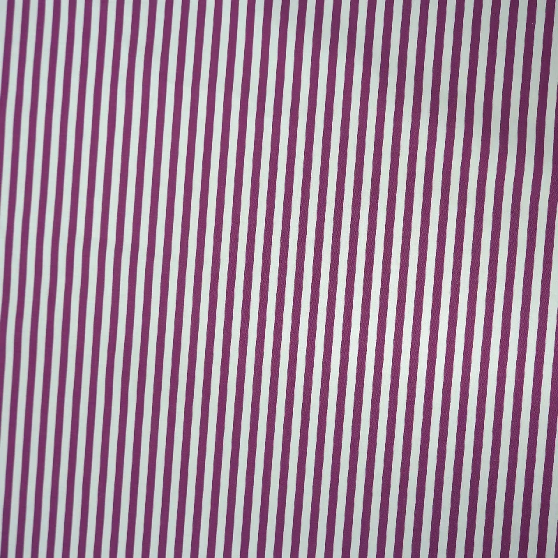 Purple Striped  Italian Cotton Shirt Fabric