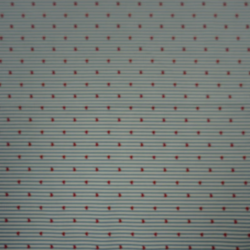 Striped Hearts Italian Cotton Shirt Fabric