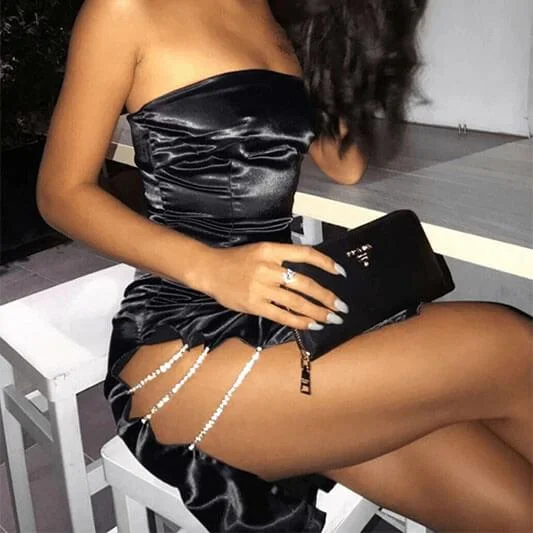 Off Shoulder Slits Bodycon Dress